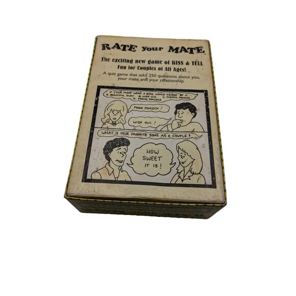 VTG 1994 Rate Your Mate The Exciting New Game of Kiss & Tell Card Game Open Box - Picture 4 of 12